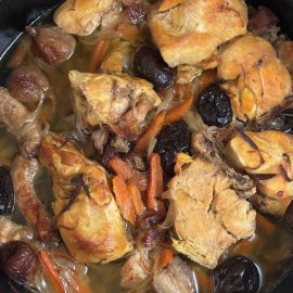 Pollastre al forn amb llard